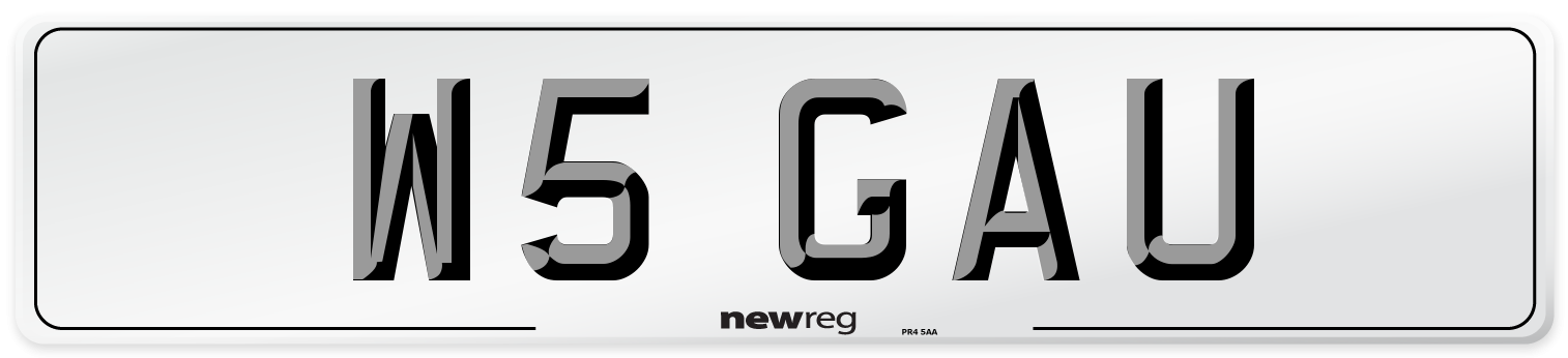 W5 GAU Number Plate from New Reg